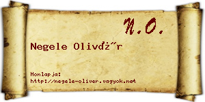 Negele Olivér névjegykártya